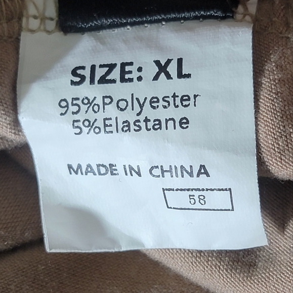 Shein tan sleeveless crew neck ruched side dress size XL - Picture 8 of 9